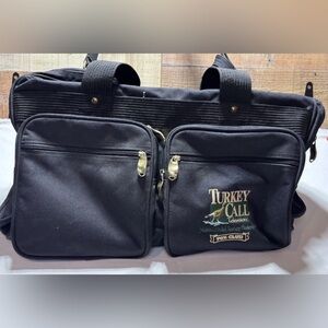 NWTF Turkey Call TV 70% Club Duffel Bag Black Canvas Hunting Gear Travel Tote